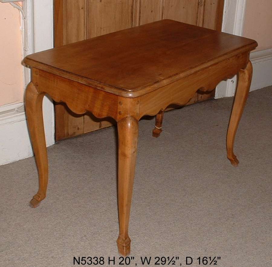 Fruitwood low table on cabriole legs