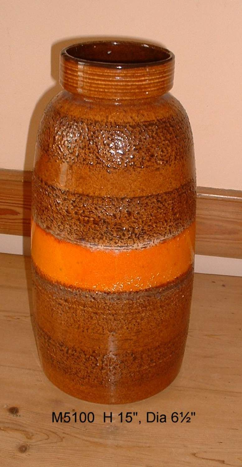 Orange & Brown German Vase