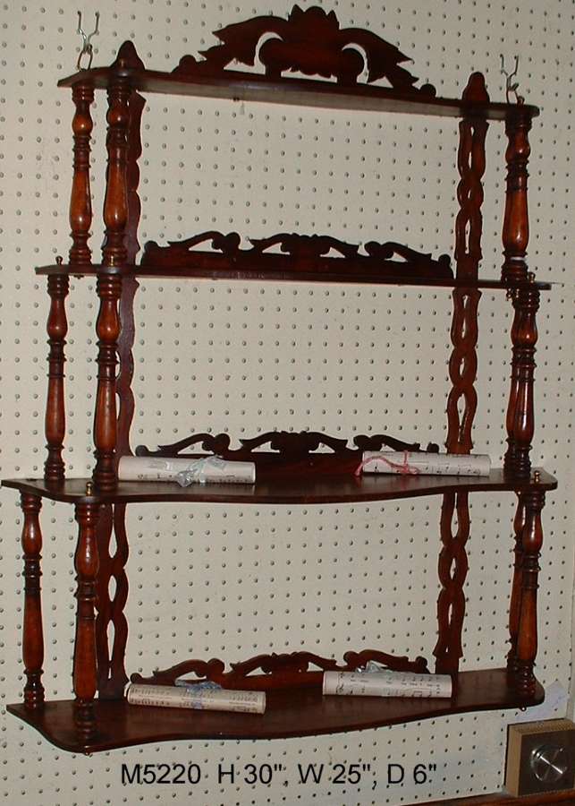 Set of Mahogany Hanging Shelves