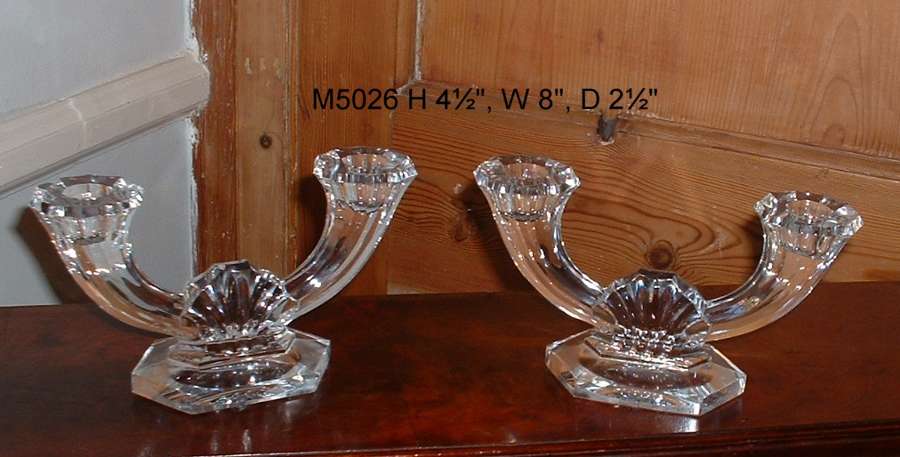 Pair of French Glass Candlesticks