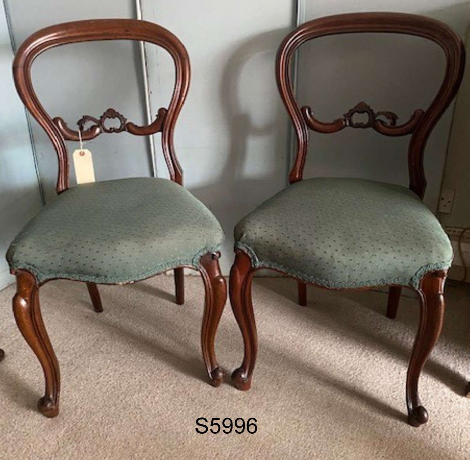 A pair of late 19th century rosewood chairs  Ref S5996